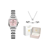 Стальной браслет, розовый, лицо [Корона, коробка + браслет + ожерелье]