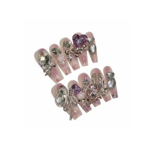 RUIJIN Лето Ручной работы Heavy Duty Full Ромб Романтический MYSTIC Фиолетовый Звезда Бабочка Фея False Nail