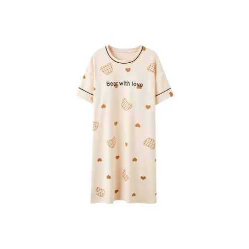 XIAGUNAI Абрикос Женские Ночные сорочки