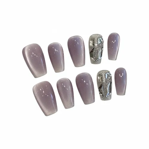 RUIJIN Ручной лампочка Кошачий глаз Burra Magic Mirror Miracle Angel False Nail Короткий LADDER Фиолетовый Однотонный