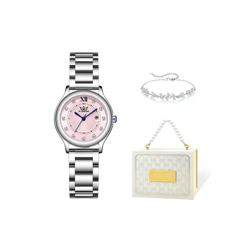 X Шестерня Кварцевый механизм Женские часы 33 мм Розовый