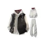 Чёрные+Светло-серые штаны+Белый Фотиния серый свитшот