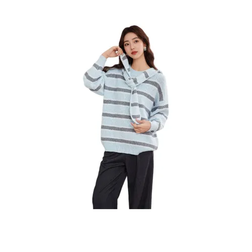 AIYIFU Синий Серый Женский Трикотаж