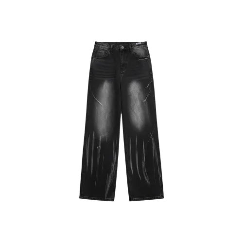 WXEX Черный Серый Унисекс Джинсы