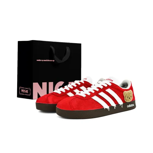 Adidas VL Court 2,0 Устойчивый к истиранию Легкий и Дышащий Низкий Топ Немецкая Армия Кроссовки Унисекс Красный