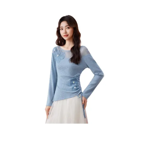 AIYIFU Синий Женский Трикотаж