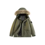 Армейский зеленый (съемный меховой воротник)