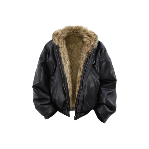 COMOWA Черный Двусторонний [Съемный Логотип] Унисекс Пуховики