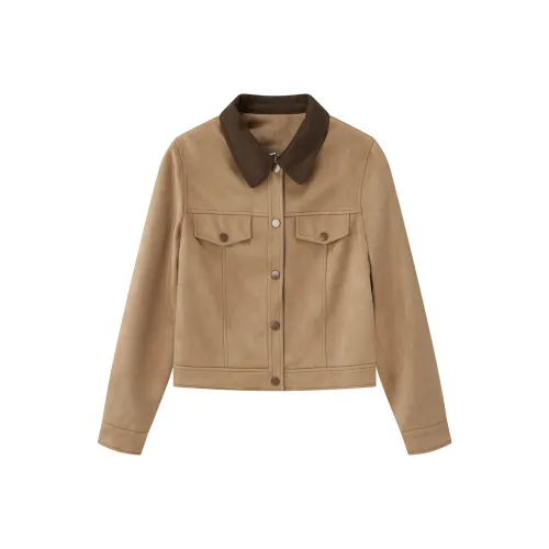 AIYIFU Светлый кофейный женский куртки