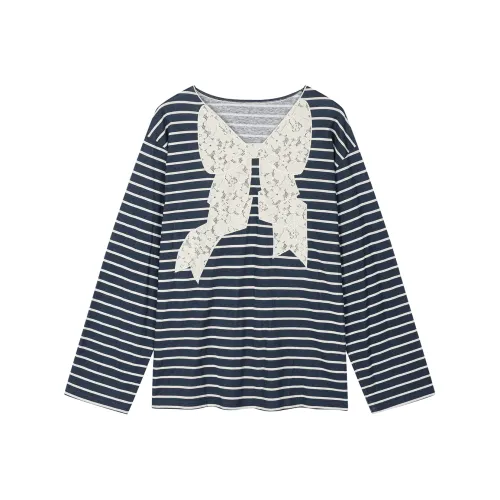 UOOYAA Полосы Женские T-рубашки