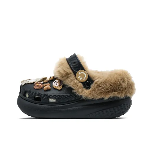 Crocs Classic Clog Плюшевый Шоколадные Сабо Унисекс Черный