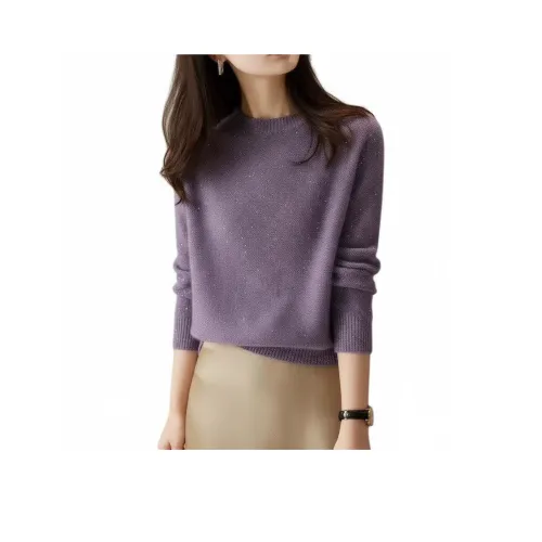 Langqing Фиолетовый с бесплатным брендом наклеенный женский трикотаж