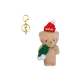 GJ377 Зеленый Шарф Буква Шляпа Коричневый Румяна Медведь Ремешок Золото Брелок