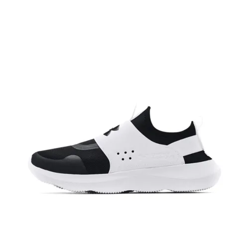 Under Armour Runplay Устойчивый к истиранию Низкий Топ Повседневная Беговая Обувь Мужская Черно-Белая