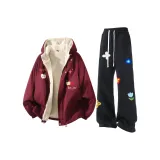 Бордовый + Черный Спортивные штаны