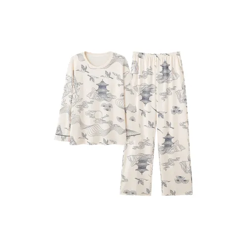 FENTENGCARE Абрикос Женские Пижамные Комплекты