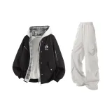 Чёрные + Светло-серые штаны