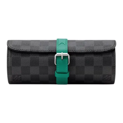 LOUIS VUITTON Damier Графитовый Покрытый холст Путешествие Мешок для хранения Мужской Borneo Зелёный