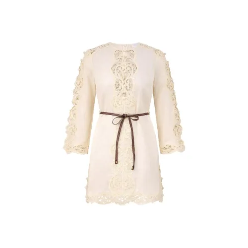 Zimmermann SS26 Длинное платье с длинными рукавами женское