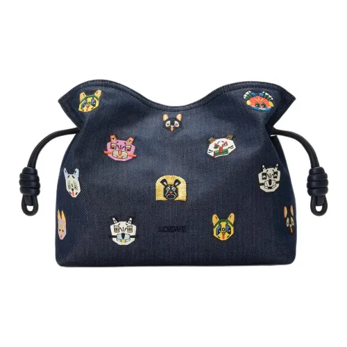 LOEWE Flamenco Ткань Клатч Средний Женский Синий