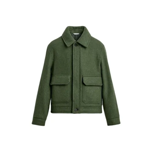 ZARA Зебра с принтом зеленый мужской куртки