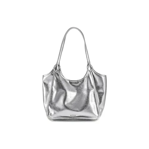 Simedin Коровья кожа Сумка через плечо Стандартная Женская Сияющий серебристый