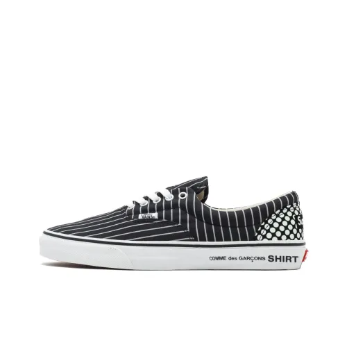 Supreme X CDG Collaboration X Vans Era Полоска Низкие Кеды Унисекс Черный Белый