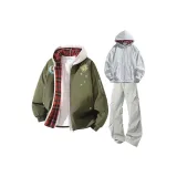 Армейский зеленый + белый, серый вереск, свитшот + светло-серые штаны