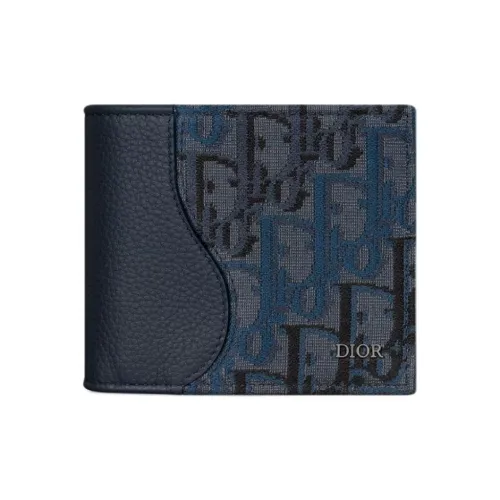 DIOR Кошелек из телячьей кожи Saddle унисекс синий