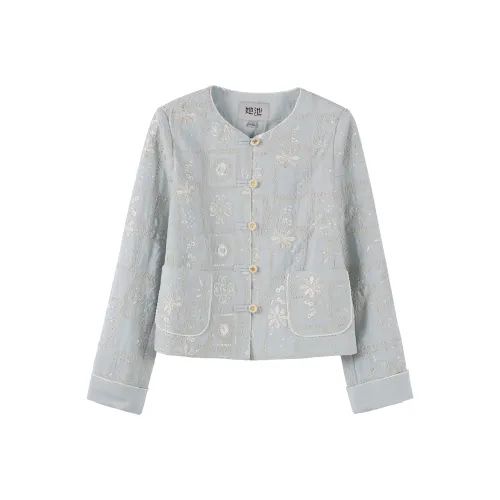 TOUCH Светло-синий Женский Короткий Пальто