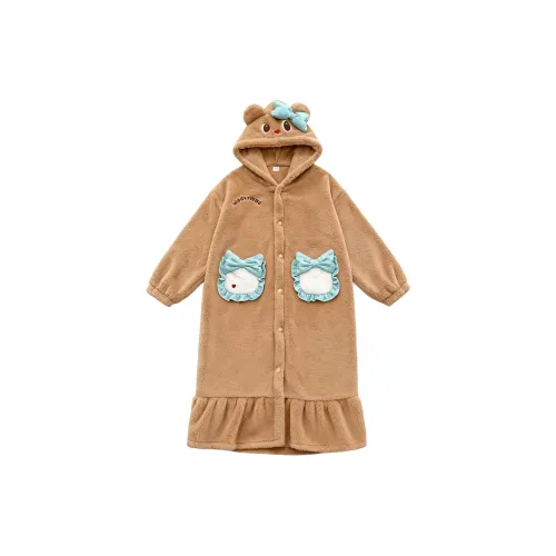 QIAOYUN Коричневый Женские Банные халаты