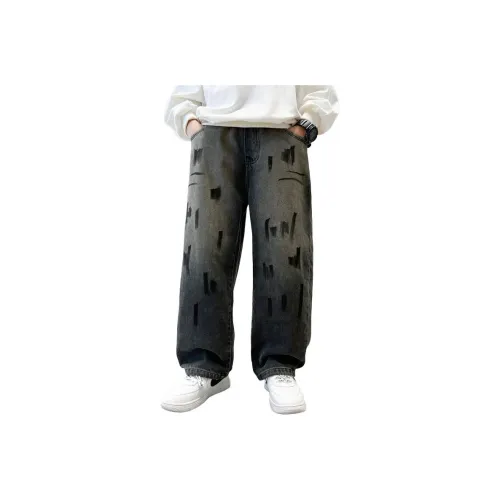 Yalu Черный флис с подкладкой MF9162 Школьные джинсы