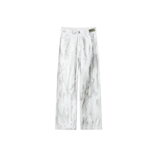 XIACENGJICHU Белый Унисекс Джинсы