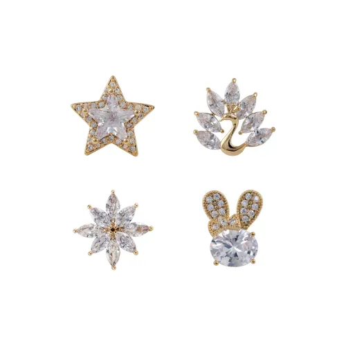 LINGTINGHUAKAI Брошь из меди с цирконием 3A унисекс