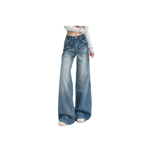 MDEHT Винтажные синие штаны с флисовой подкладкой женские джинсы