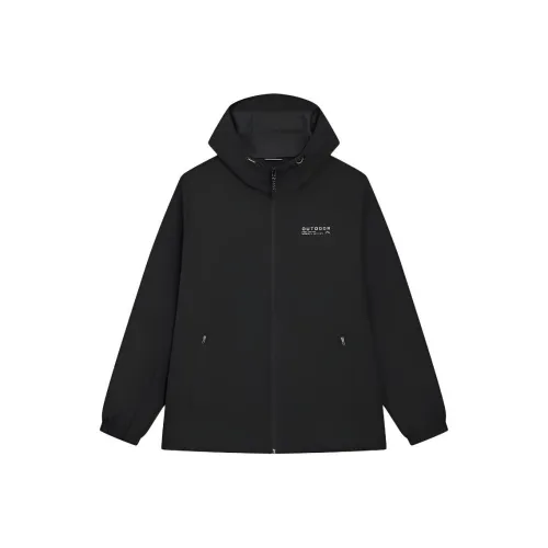 XTEP Глубокий Черный Мужской Тренч