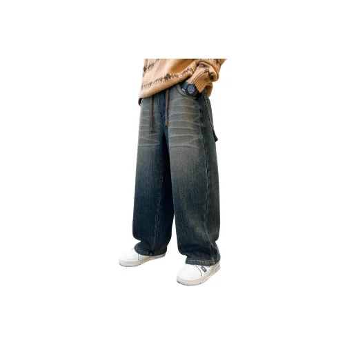 Yalu Синий Серый Флисовая Подкладка MF6162 Школьные Джинсы