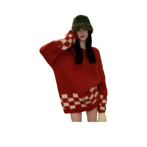 GUOZHEN Красный Женский Трикотаж