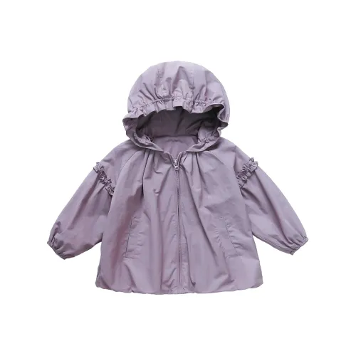 RHOBESAM Девушка 2422 Стиль Кружевная отделка Тренчкот Светло-фиолетовый Предшкольные Куртки