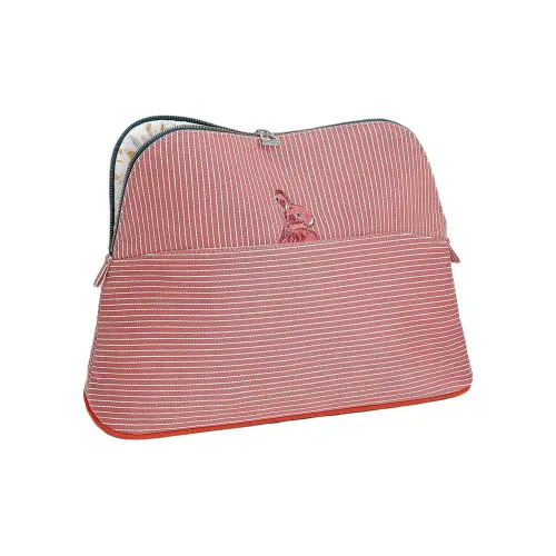 HERMES Bolide Passe Хлопок Canvas Сумка Сумка для хранения Косметичка Женская Красная