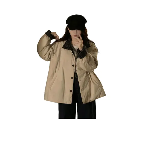 Langqing Бежевый [Двусторонний] Женские пуховики