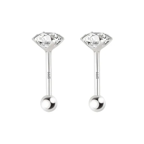 MIYUEZHUBAO 999 Fine Серебряные серьги-заклепки Унисекс