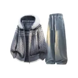 Gray Top + Vintage Blue Pants  
Серый топ + винтажные синие штаны