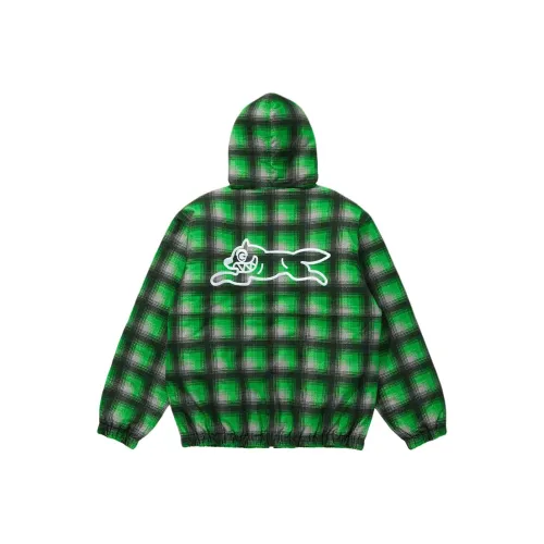 ICECREAM Fw25 С вышитым логотипом BUGGY Фланель CHECK Куртка Серый Зеленый Куртка Унисекс