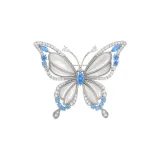 Мори стиль, брошь в форме бабочки - синяя