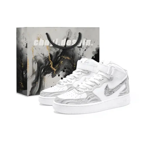 Nike Air Force 1 Скейтборд Кроссовки MID Топ Серый Женские