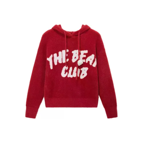 AIYIFU Red Women's Sweatshirts AIYIFU Красный Женские Свитшоты