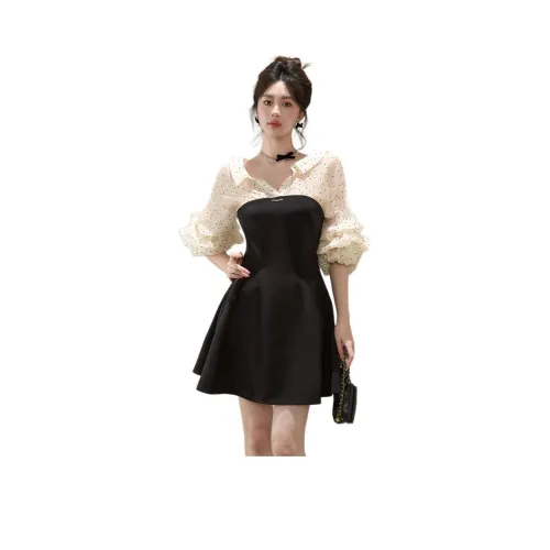 Langqing Длинный рукав Платье Женское