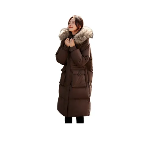 Mo Han Yi Mei Пуховик Женские Бордовый Умбра