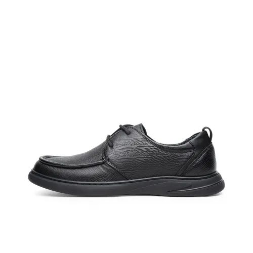 FED Повседневные кожаные туфли низкие черные мужские